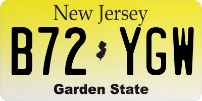 NJ license plate B72YGW