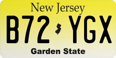 NJ license plate B72YGX