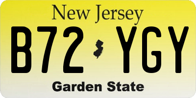 NJ license plate B72YGY