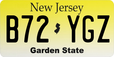 NJ license plate B72YGZ