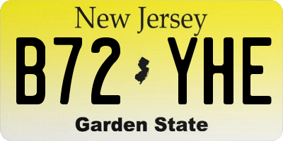 NJ license plate B72YHE