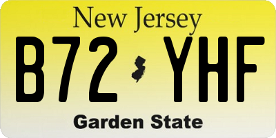 NJ license plate B72YHF
