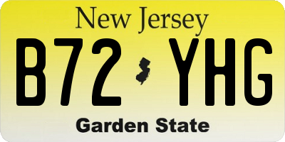 NJ license plate B72YHG