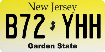 NJ license plate B72YHH