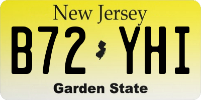 NJ license plate B72YHI