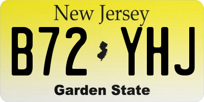NJ license plate B72YHJ