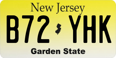 NJ license plate B72YHK