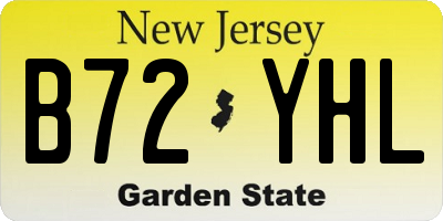 NJ license plate B72YHL