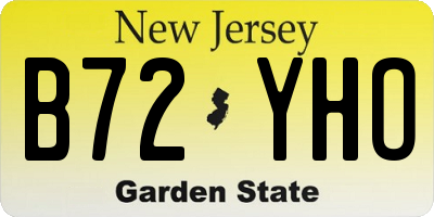 NJ license plate B72YHO