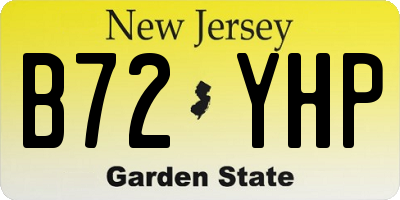 NJ license plate B72YHP