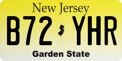 NJ license plate B72YHR