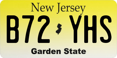 NJ license plate B72YHS