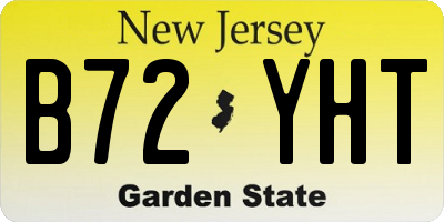 NJ license plate B72YHT