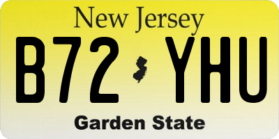 NJ license plate B72YHU