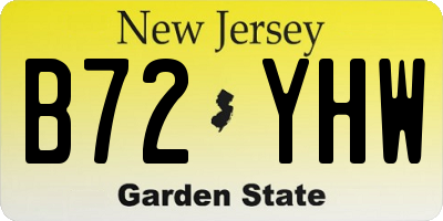 NJ license plate B72YHW