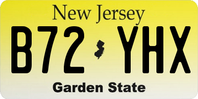 NJ license plate B72YHX