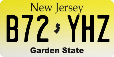NJ license plate B72YHZ