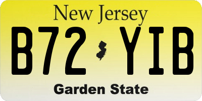 NJ license plate B72YIB