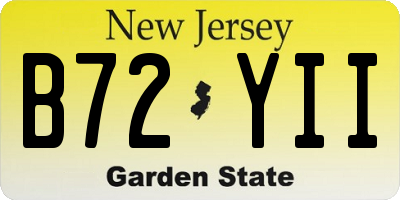 NJ license plate B72YII