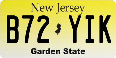 NJ license plate B72YIK