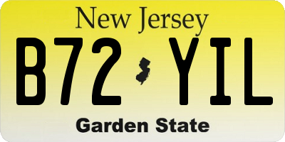 NJ license plate B72YIL