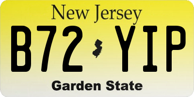 NJ license plate B72YIP