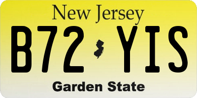 NJ license plate B72YIS