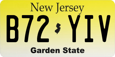 NJ license plate B72YIV