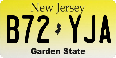 NJ license plate B72YJA
