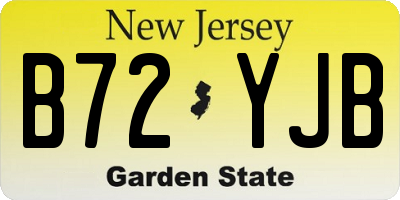 NJ license plate B72YJB