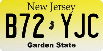 NJ license plate B72YJC