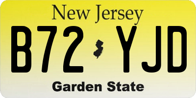 NJ license plate B72YJD
