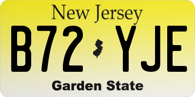 NJ license plate B72YJE