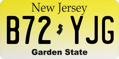 NJ license plate B72YJG
