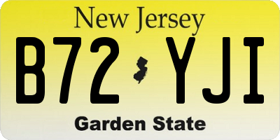 NJ license plate B72YJI