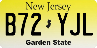 NJ license plate B72YJL