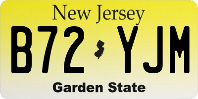 NJ license plate B72YJM