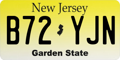NJ license plate B72YJN