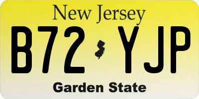 NJ license plate B72YJP