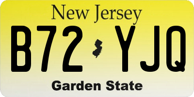 NJ license plate B72YJQ