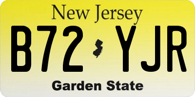 NJ license plate B72YJR