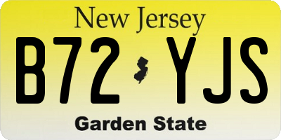 NJ license plate B72YJS