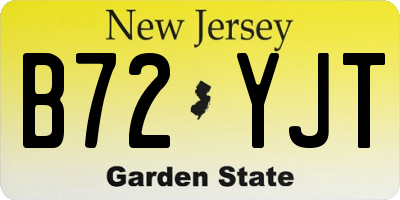 NJ license plate B72YJT
