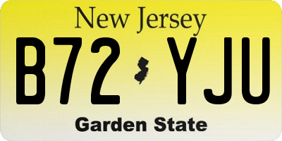 NJ license plate B72YJU
