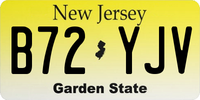NJ license plate B72YJV