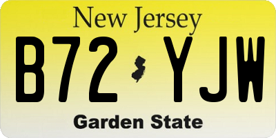 NJ license plate B72YJW