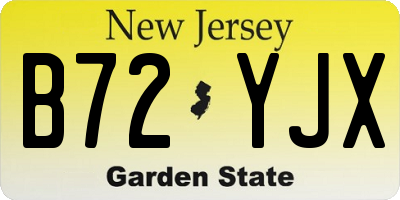 NJ license plate B72YJX