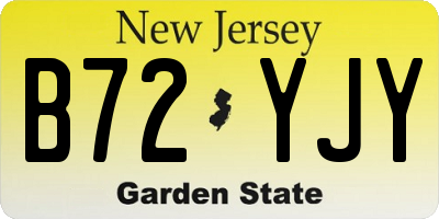 NJ license plate B72YJY