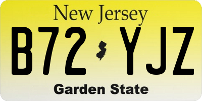 NJ license plate B72YJZ