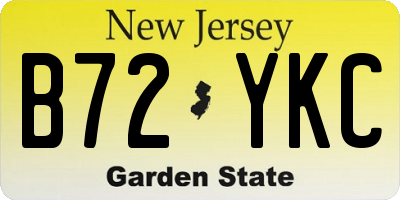 NJ license plate B72YKC